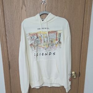 FRIENDS Cream Graphic Zip-Up Hoodie